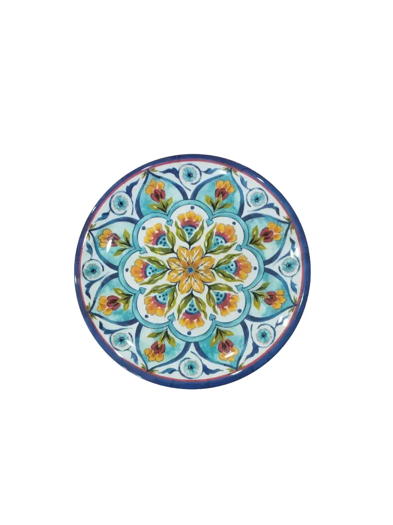 AS011-10 Assiette Demi Creuse Ronde Bleu