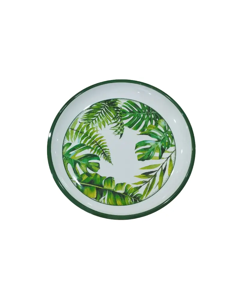 AS013-14 Assiette Demi Creuse Ronde Vert