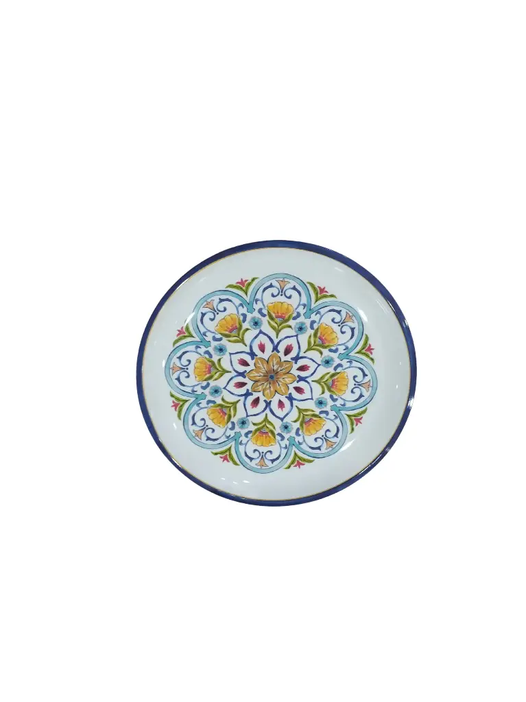 AS014-16 Assiette Demi Creuse Ronde Bleu