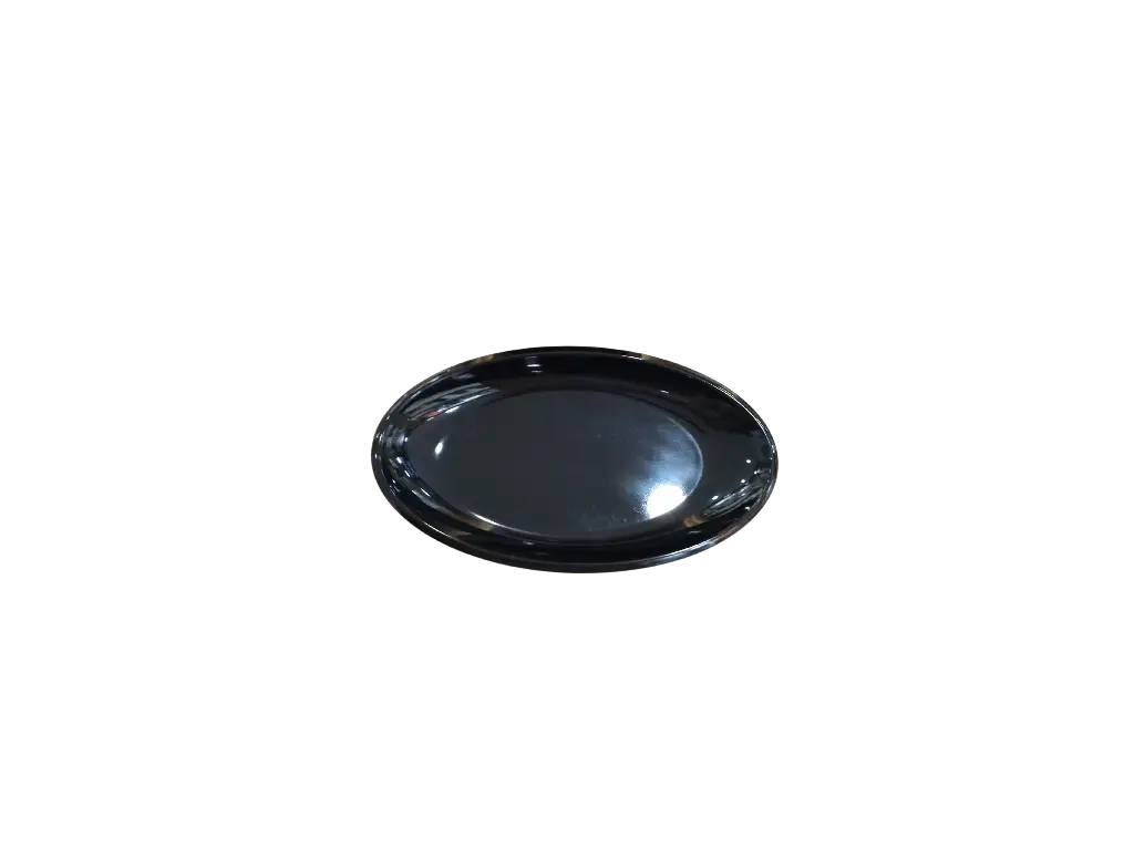AS022-10 Assiette Ovale Creuse Noir