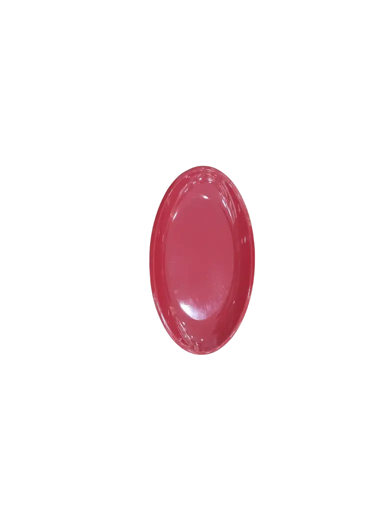 AS023-12 Assiette Ovale Creuse Rouge