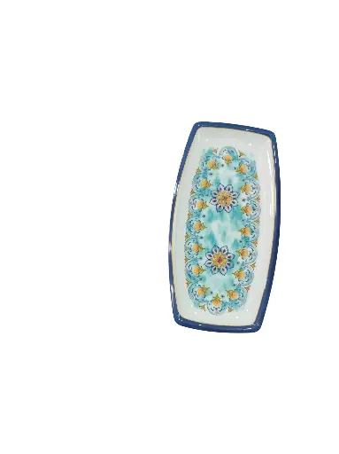 AS007-12 Assiette Rectangulaire Bleu
