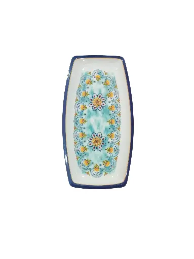 AS008-14 Assiette Rectangulaire Bleu