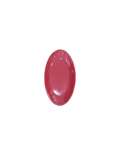 AS022-10 Assiette Ovale Creuse Rouge