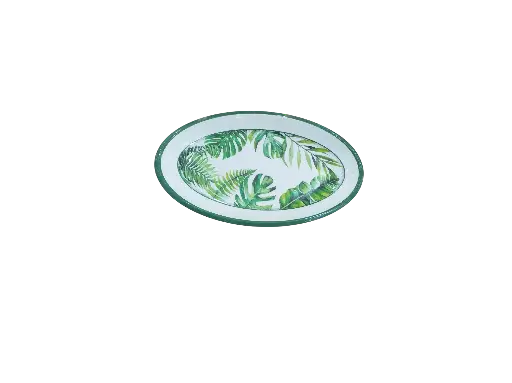AS026-18 Assiette Ovale Creuse Vert