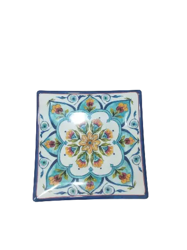 AS021-12 Assiette Carré 12 Bleu