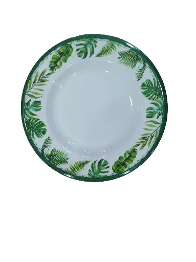 AS004-8 Assiette Ronde Creuse Vert