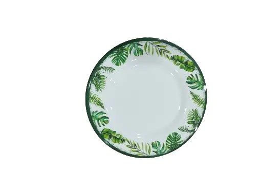 AS005-10 Assiette Creuse Ronde Vert
